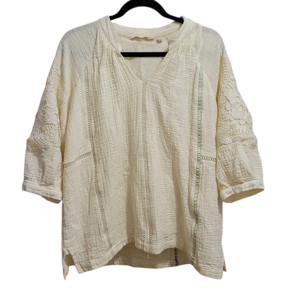 Soft Surroundings Magnolia Cotton Guaze Top - Picture 2 of 7